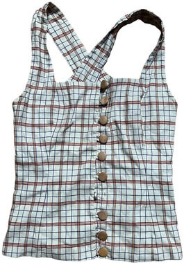 RTR 34 Women Summer Dress Plaid Design *Missing Button*